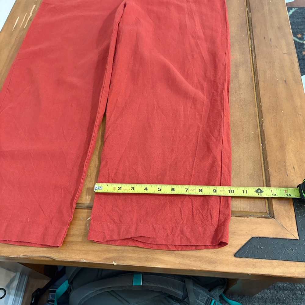 Madewell Linen Brick Red Jumpsuit Size 6 - Picture 7 of 11